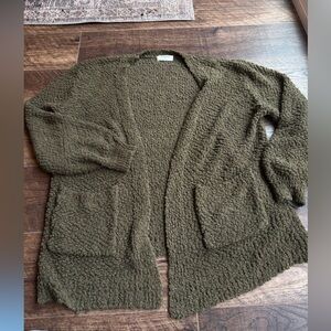 Zenana Outfitters Textured Olive Cardigan